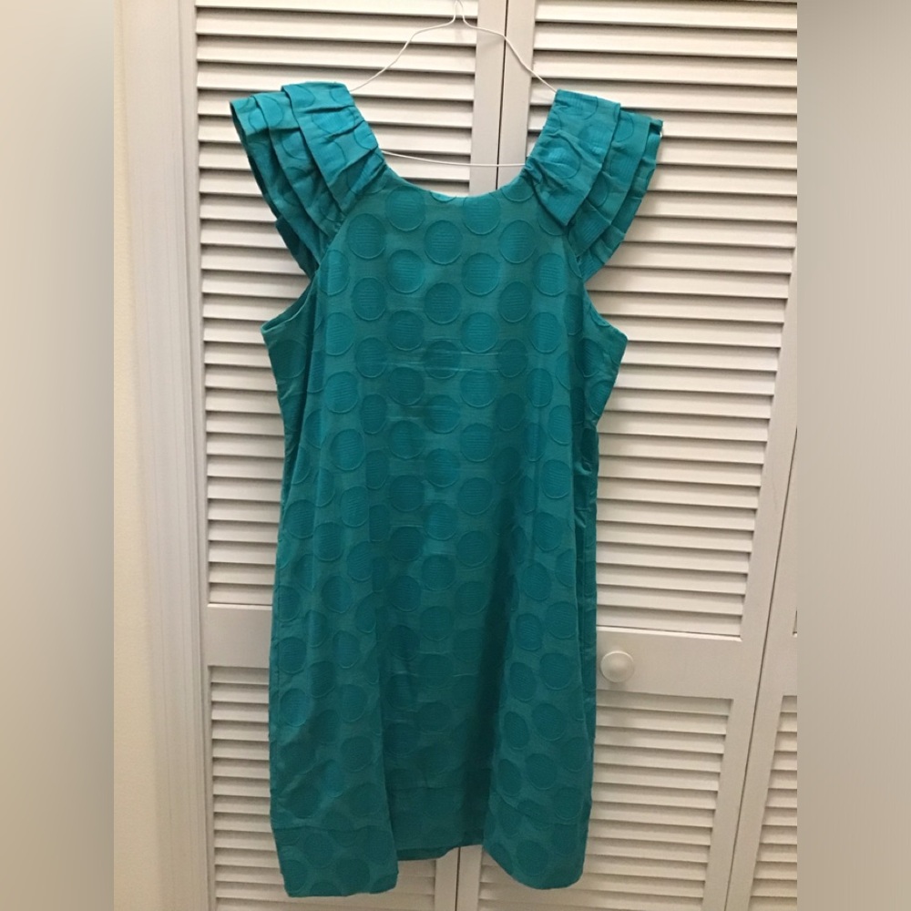 Chic Teal Sleeveless Dress with Textured Design